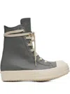 Rick Owens Zipped Leather High-top Sneakers In Animal Print