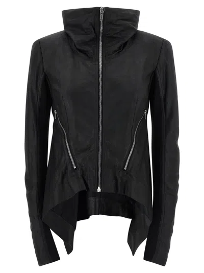 Rick Owens Zipped Naska Biker Jacket In Black