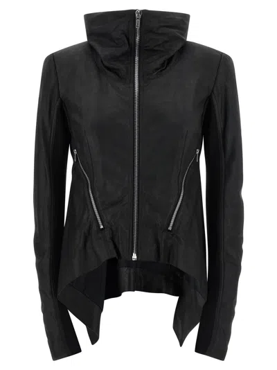Rick Owens Zipped Naska Biker Puffer Jackets Black
