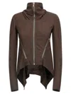 Rick Owens Tailored Brown Lamb Leather Jacket With Padded Shoulders In Multi