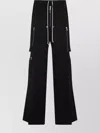 Rick Owens Wide-leg Trousers With High Waist And Utility Pockets In Black