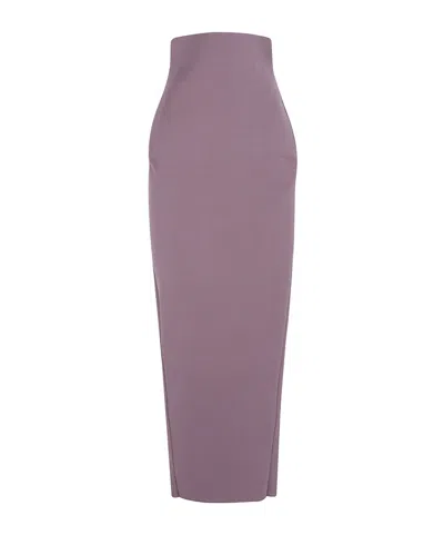 Rick Owens Zipped Raw-hem Maxi Skirt In Purple