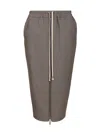 Rick Owens Zipped Short Pillar Skirt Skirts Brown In Gray
