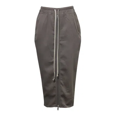 Rick Owens Zipped Short Pillar Twisted In Brown
