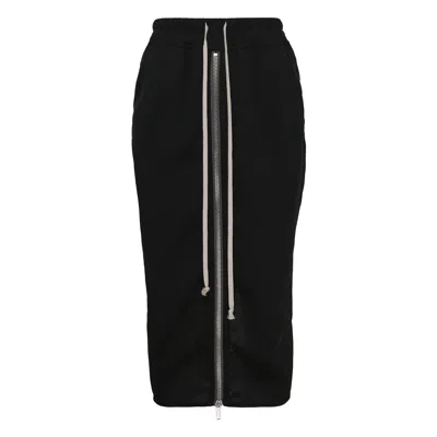 Rick Owens Zipped Short Pillar Twisted Skirt In Black