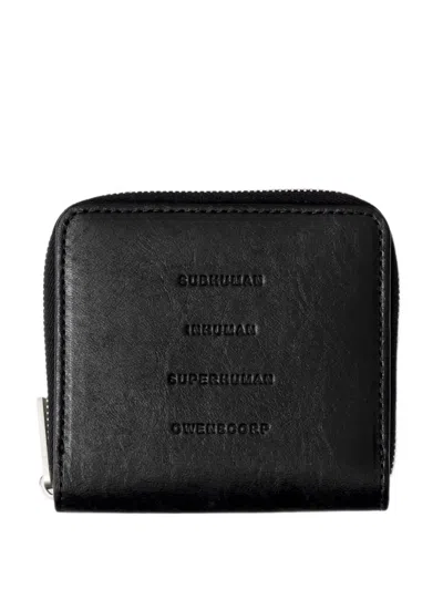 Rick Owens Zipped Wallet In Black Tumbled Lamb