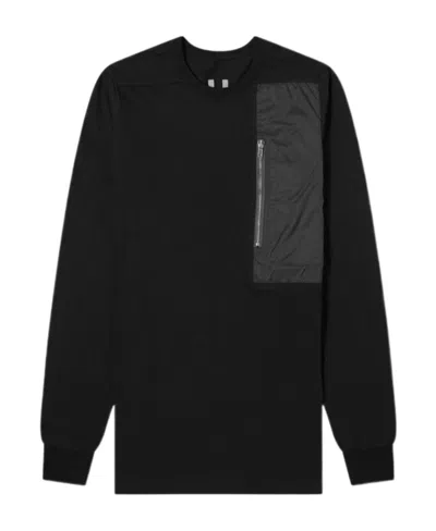 Rick Owens Zipper Bag Long-sleeved T-shirt In Black
