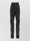 Rick Owens Bolan Banana Zip-detail High-waisted Leather Trousers In Black