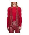 Rick Owens Red Bauhaus Denim Vest