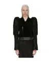 Rick Owens Zipper Leather Jacket In Black