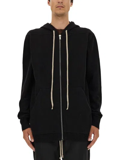 Rick Owens Zippered Cardigan In Black