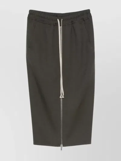 RICK OWENS ZIPPERED COLUMN SKIRT POCKETS