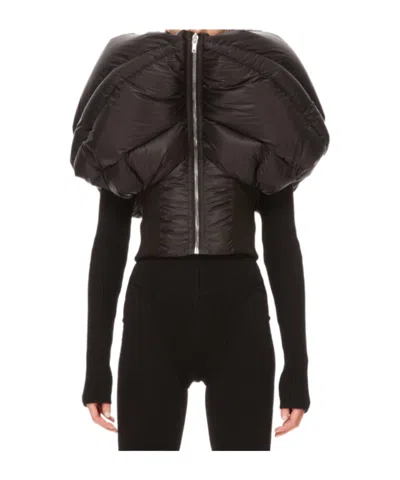 Rick Owens Zippered Down Vest In Black