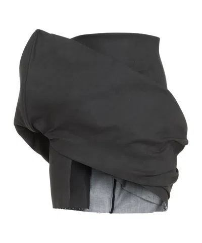 RICK OWENS RICK OWENS HIGH WAIST DRAPED MINI SKIRT