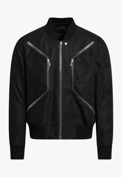 Rick Owens Zip-up Bomber Jacket In Black