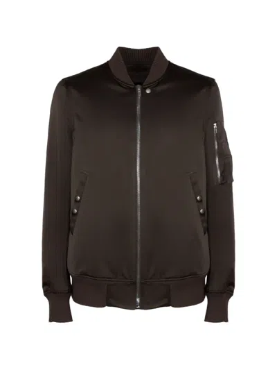 Rick Owens Zip-up Bomber Jacket In Brown