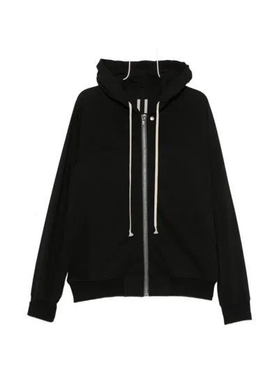 Rick Owens Zip-up Drawstring Hoodie In Black