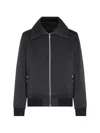 Rick Owens Black Rain Bomber Jacket With High Neck And Functional Pockets In Black