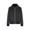 Rick Owens Black Rain Bomber Jacket With High Neck And Functional Pockets In Black