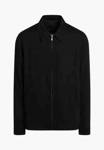 Rick Owens Zip-up Wool Jacket In Black