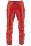 Rick Owens Red Luxor Leather Pants In Red