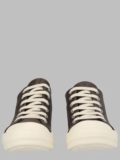 Rick Owens -style Calf Leather Sneakers In Black