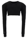 Rick Owens Black Champion Edition Girdered Cropped Harness T-shirt In Black