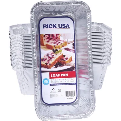 Rick Usa 8 Inch Aluminum Loaf Pan, 25 Pack In Gray