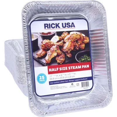 Rick Usa Aulminum Half Size Steam Pan, 25 Pack In Silver