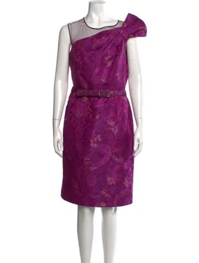 Pre-owned Rickie Freeman Floral Print Knee-length Dress In Pink