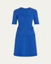 Rickie Freeman For Teri Jon A-line Tweed Dress In Cobalt