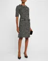 Rickie Freeman For Teri Jon Bead & Pearl-embellished Tweed Midi Dress In Black Multi
