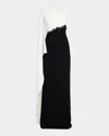Rickie Freeman For Teri Jon Cape-sleeve Column Gown In Black