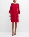 Rickie Freeman For Teri Jon Crystal-embellished Crepe Midi Shift Dress In Red