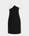 Rickie Freeman For Teri Jon Off-shoulder Crepe & Taffeta Dress In White Bak