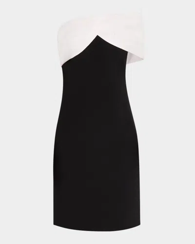 Rickie Freeman For Teri Jon Off-shoulder Crepe & Taffeta Dress In White Bak