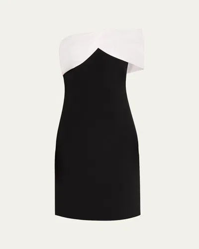 Rickie Freeman For Teri Jon Off-shoulder Crepe & Taffeta Dress In White Bak