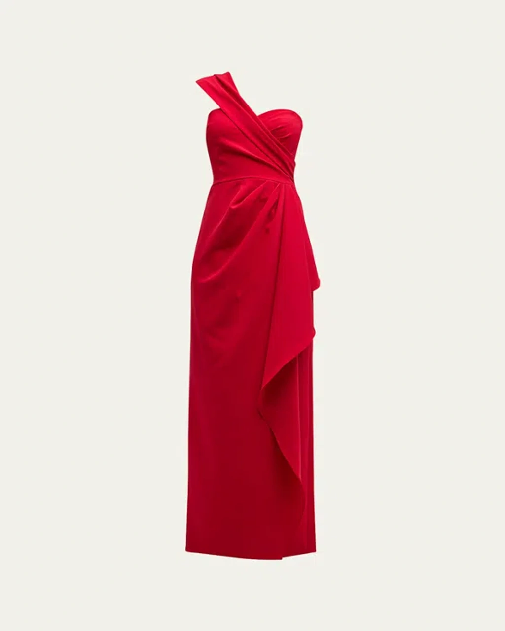 strapless open back dress Teri Jon Pleated Chiffon Puff Sleeve Evening Dress 209098