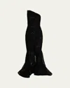Rickie Freeman For Teri Jon One-shoulder Sequin Lace Mermaid Gown In Black