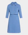 Rickie Freeman For Teri Jon Shimmer Boucle Mock Two-piece Jacket Dress In French Blue