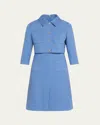 Rickie Freeman For Teri Jon Shimmer Boucle Mock Two-piece Jacket Dress In French Blue