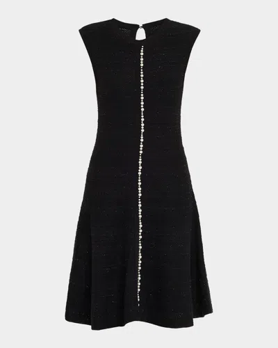 Rickie Freeman For Teri Jon Sleeveless Beaded Metallic Knit Dress In Animal Print