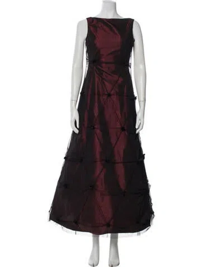Pre-owned Rickie Freeman Nylon Long Dress W/ Tags In Red