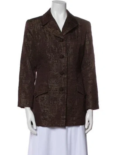 Pre-owned Rickie Freeman Plaid Print Blazer