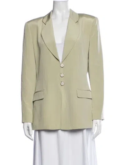 Pre-owned Rickie Freeman Silk Blazer In Green