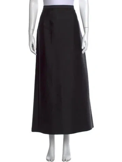 Pre-owned Rickie Freeman Silk Long Skirt In Black