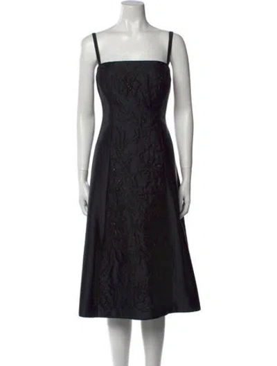 Pre-owned Rickie Freeman Silk Midi Length Dress In Blue