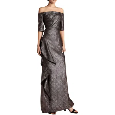Rickie Freeman Teri Jon Womens Ruffled Nylon Evening Dress