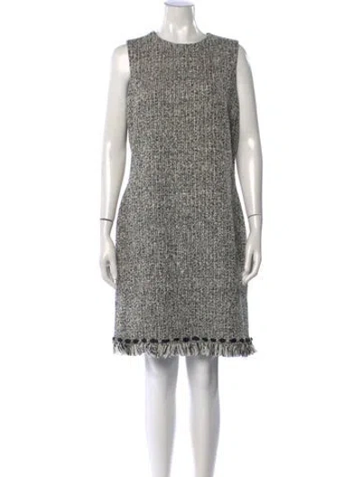 Pre-owned Rickie Freeman Tweed Pattern Knee-length Dress W/ Tags In Black/metallic