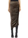 Rickowenslilies Gonna Svita Knee Skirt Taupe